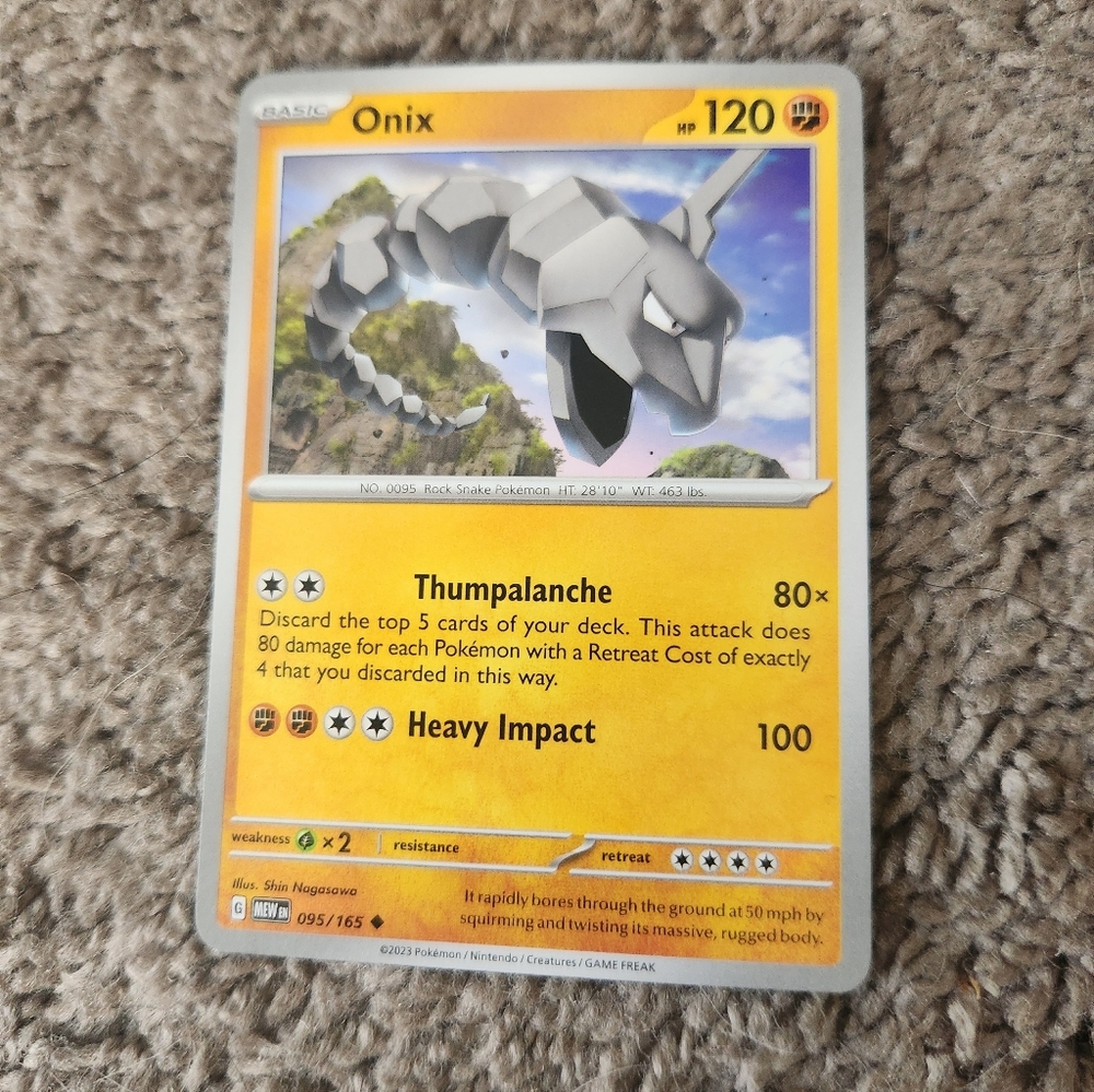 Onix 095/165 Uncommon Scarlet & Violet 151 Pokemon Card - NM Near Mint